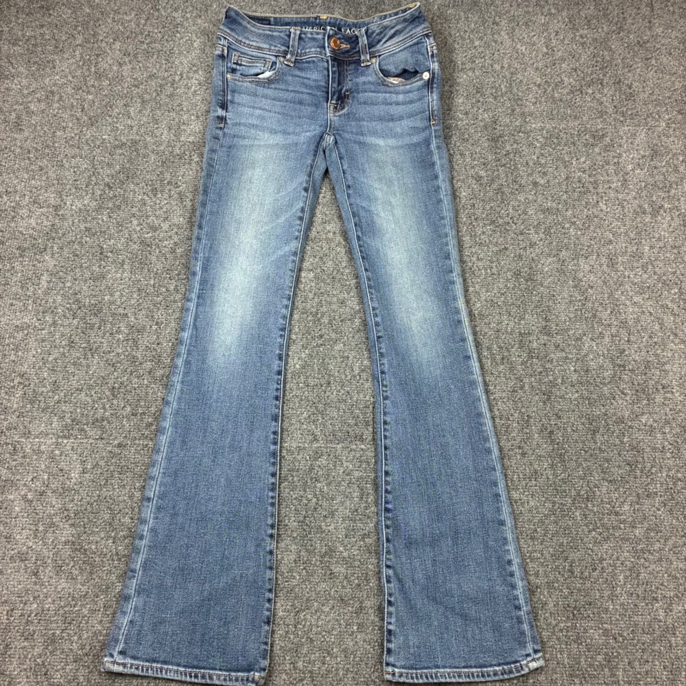 American Eagle Super Stretch Bootcut Jeans Medium Wash Womens Size 00 Regular